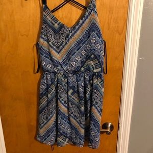 Blue and green dress